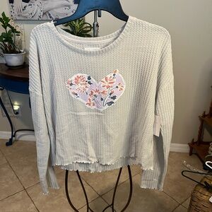 NWT LC Lauren Conrad Cozy Waffle Thermal Knit Long Sleeve Pajama Top M - Floral